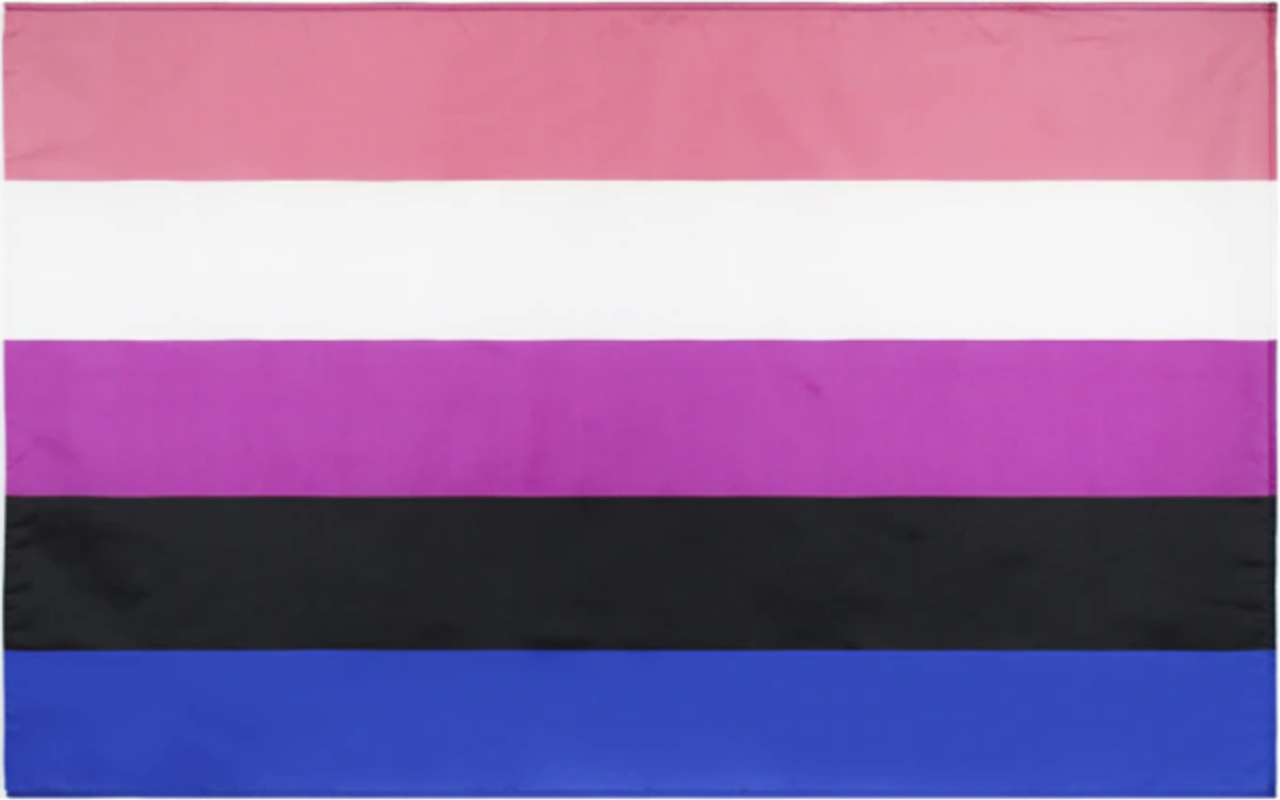 Die Genderfluid Flagge ist ein Symbol für die Vielfalt der Geschlechtsidentitäten. Die Flagge besteht aus fünf horizontalen Streifen in den Farben Pink, Weiß, Lila, Schwarz und Blau. Jede Farbe repräsentiert unterschiedliche Geschlechtsidentitäten und der