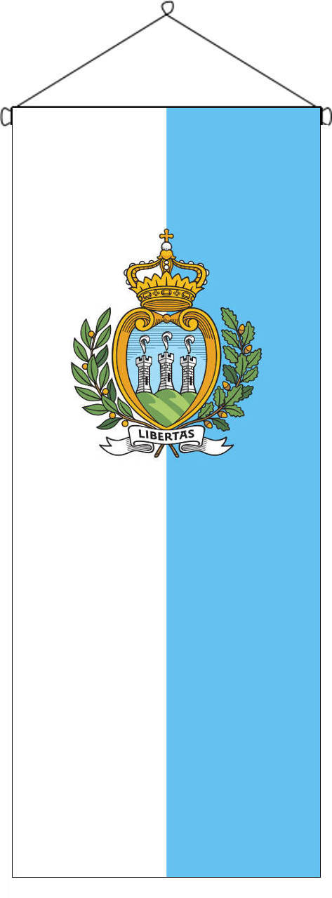 Flaggenbanner San Marino mit Wappen