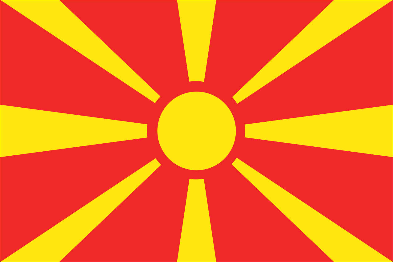 Aufnäher Mazedonien Fahne Flagge Aufbügler Patch 8 x 5 cm 