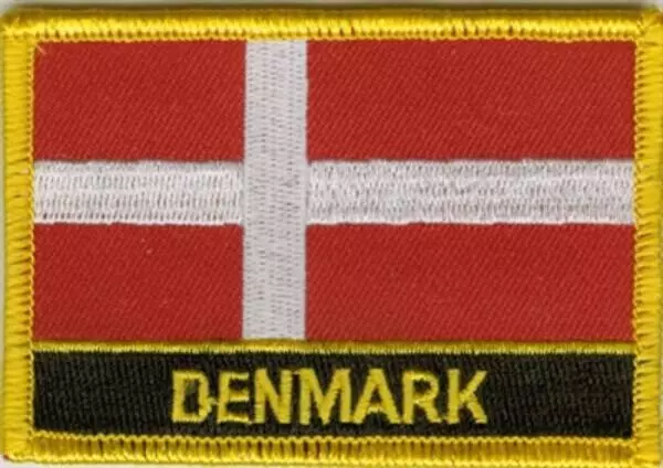 Flaggenaufnäher Dänemark mit Schrift