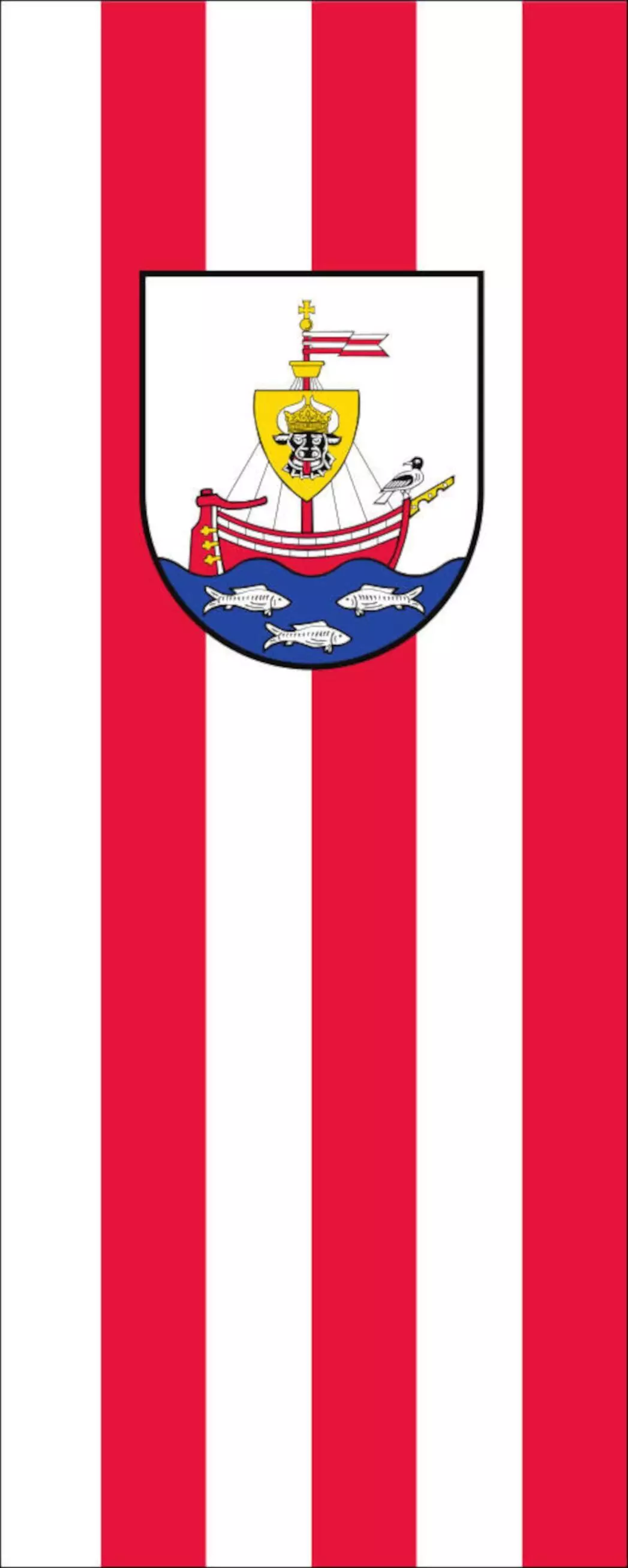 Flagge Wismar mit Wappen