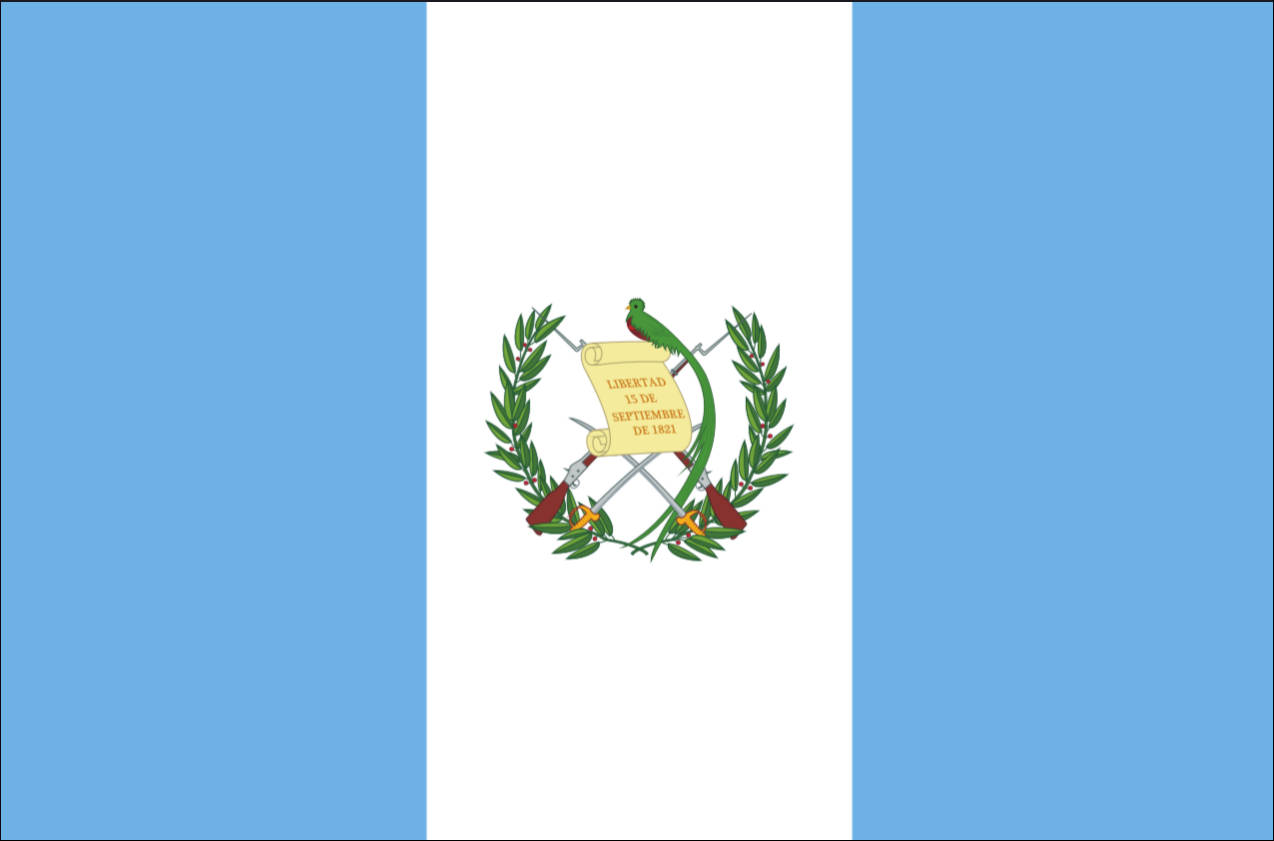 Flagge Guatemala mit Wappen 80 g/m² ca. 30 x 45 cm