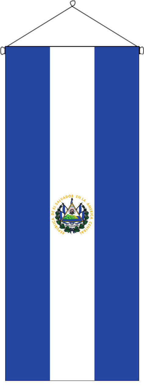 Flaggenbanner El Salvador mit Wappen
