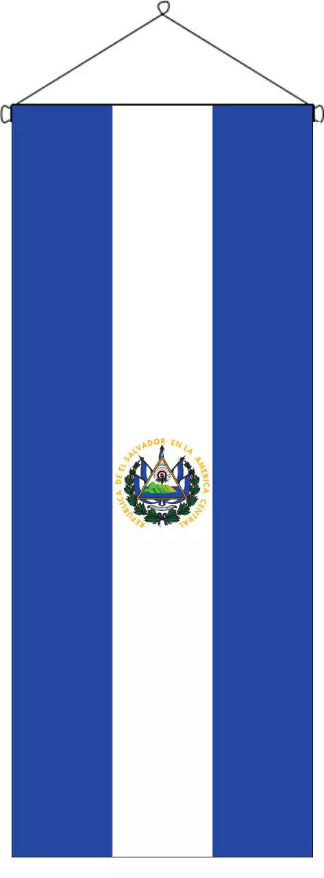 Flaggenbanner El Salvador mit Wappen