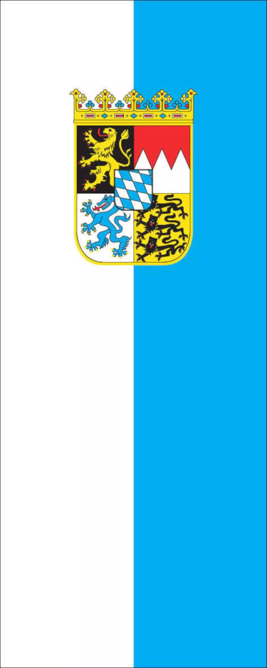 Flagge Bayern mit Streifen und Wappen