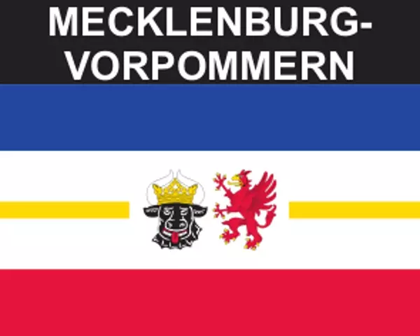 Flaggenaufkleber Mecklenburg-Vorpommern mit Wappenbildern