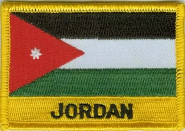 Flaggenaufnäher Jordanien mit Schrift