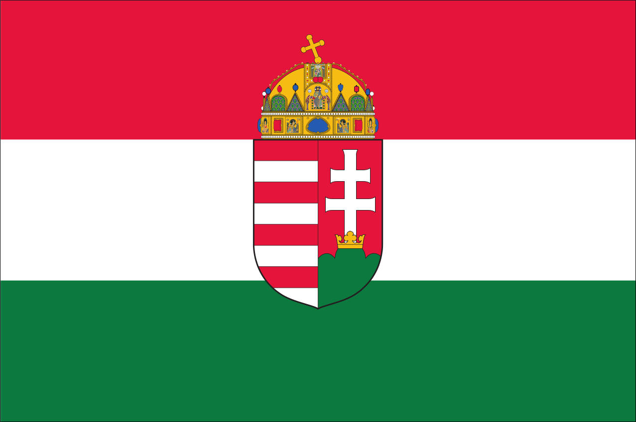 Flagge Ungarn mit Wappen