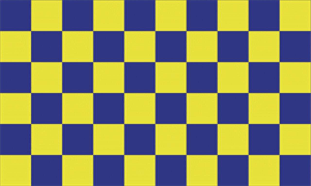 Flagge Karo Blau Gelb 80 g/m²