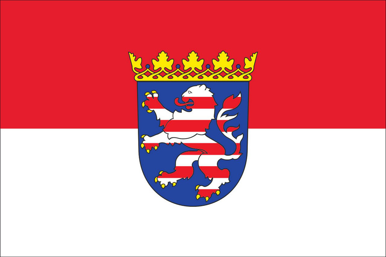 Tischflagge Hessen mit Wappen
