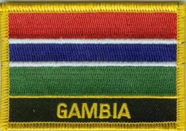 Flaggenaufnäher Gambia mit Schrift