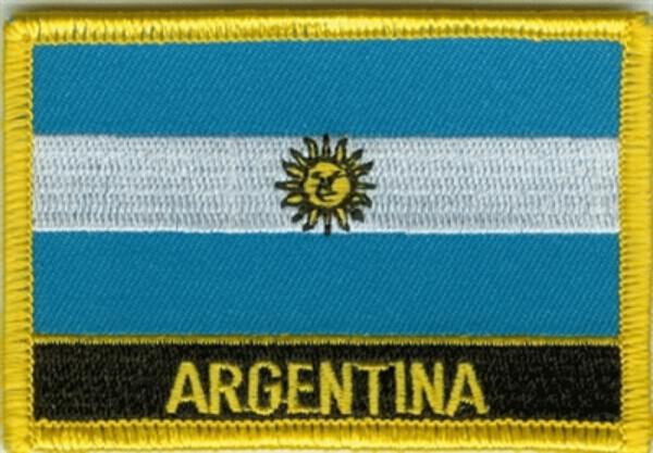 Flaggenaufnäher Argentinien mit Schrift