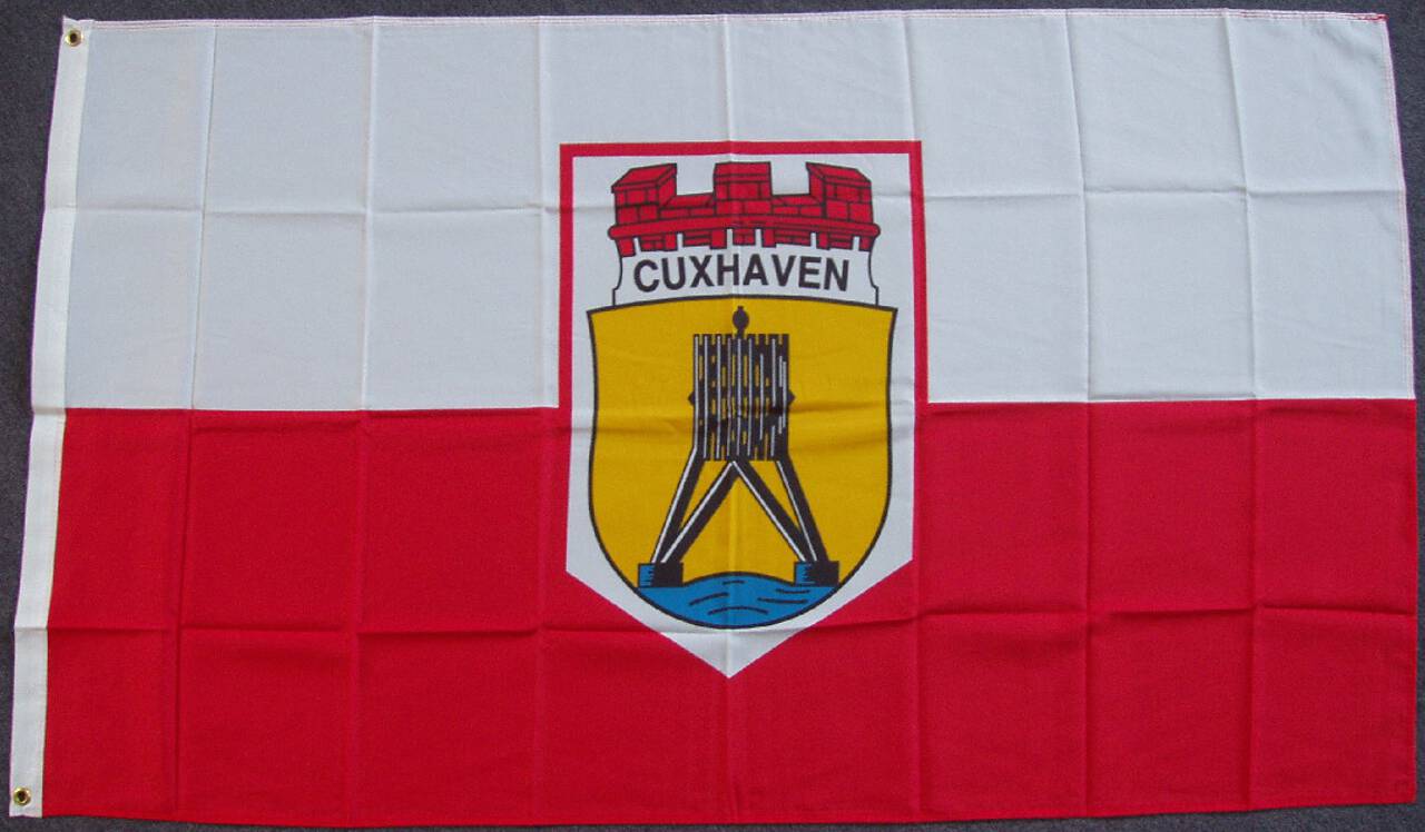 Flagge Cuxhaven mit Schriftzug 80 g/m²