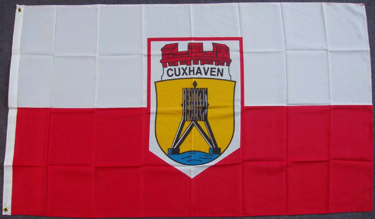 Flagge Cuxhaven mit Schrift