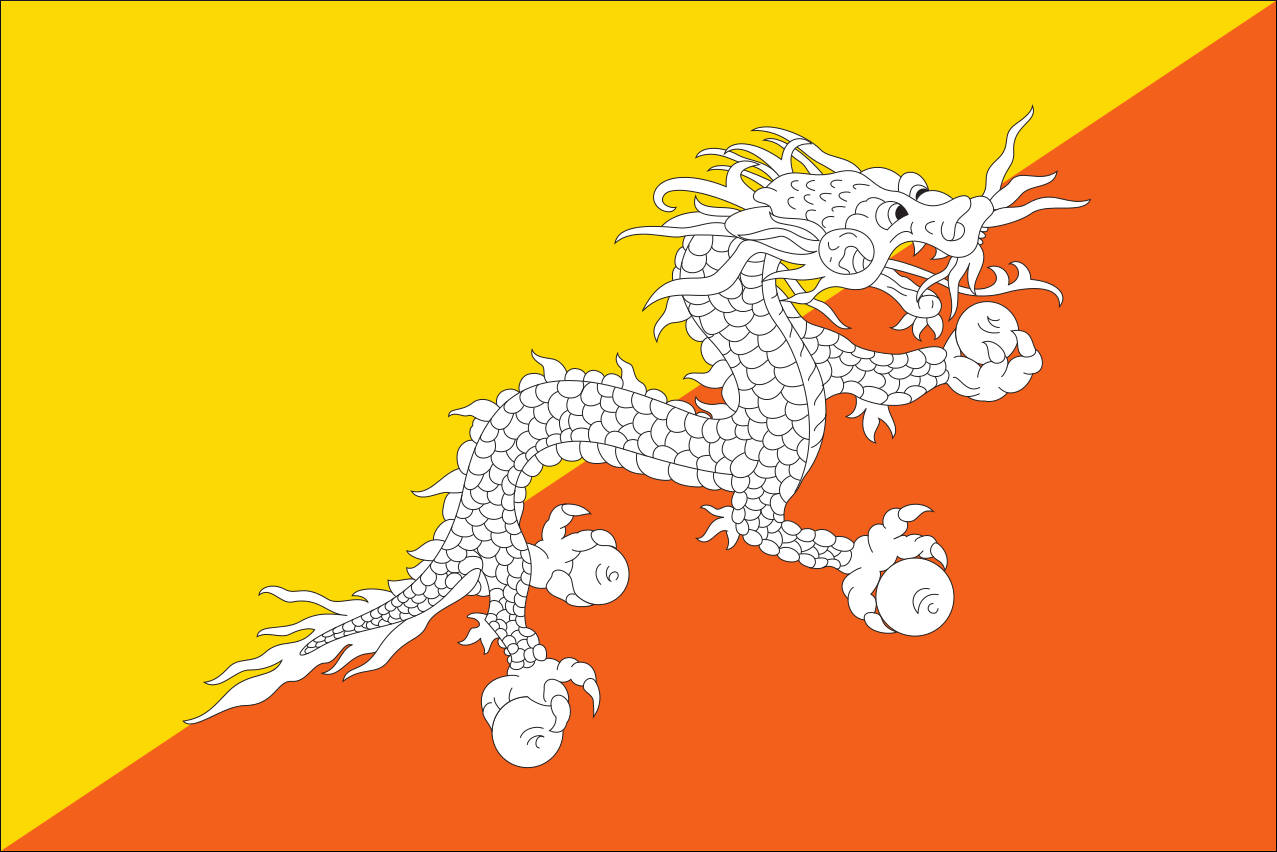Flagge Bhutan 80 g/m²