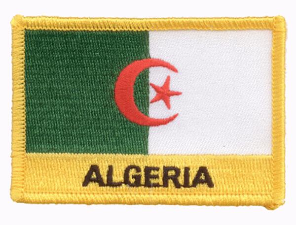 Flaggenaufnäher Algerien mit Schrift