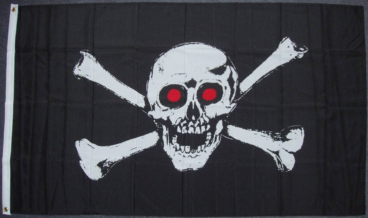 Flagge Pirat mit roten Augen 80 g/m²