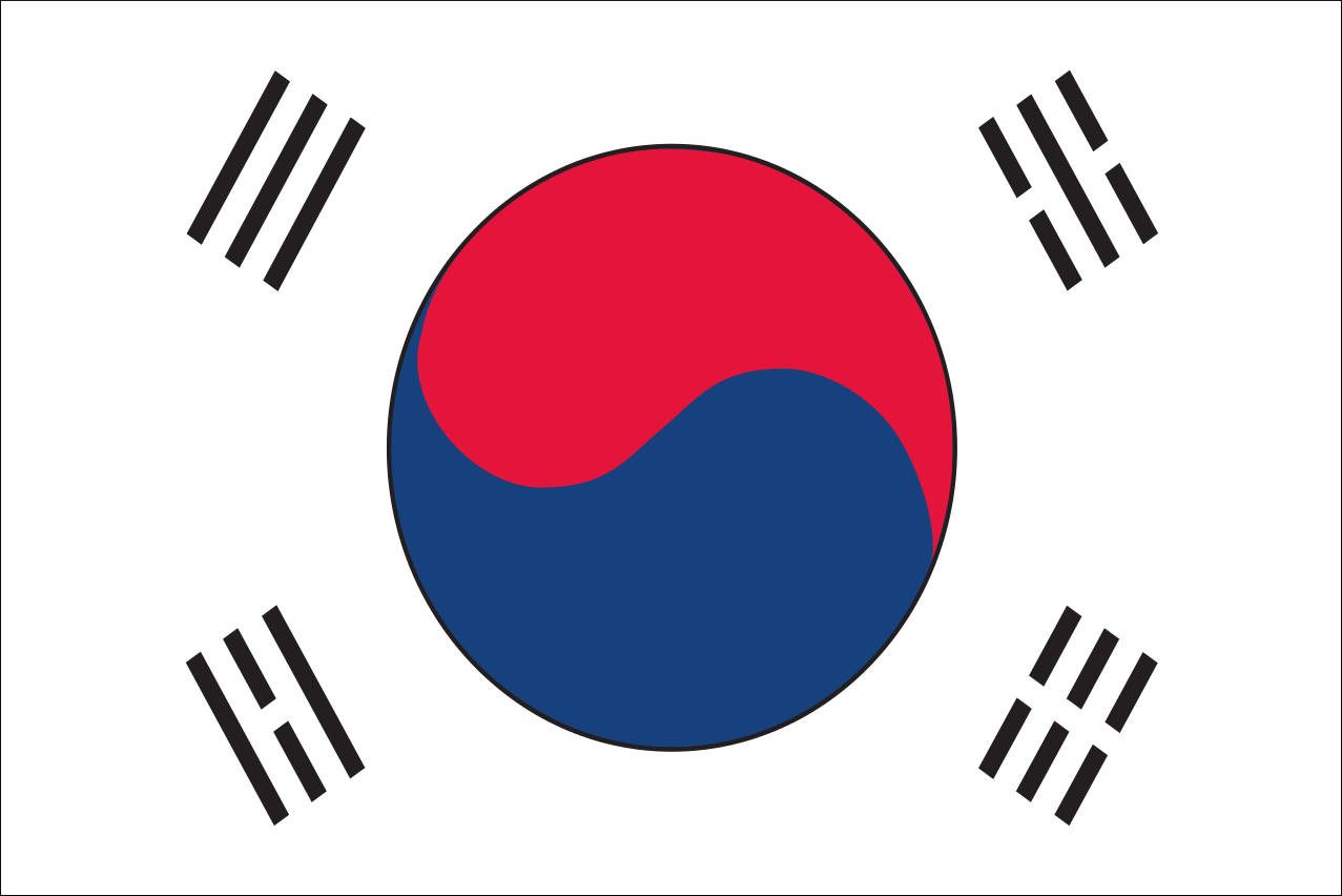 Flagge Südkorea 160 g/m² Querformat