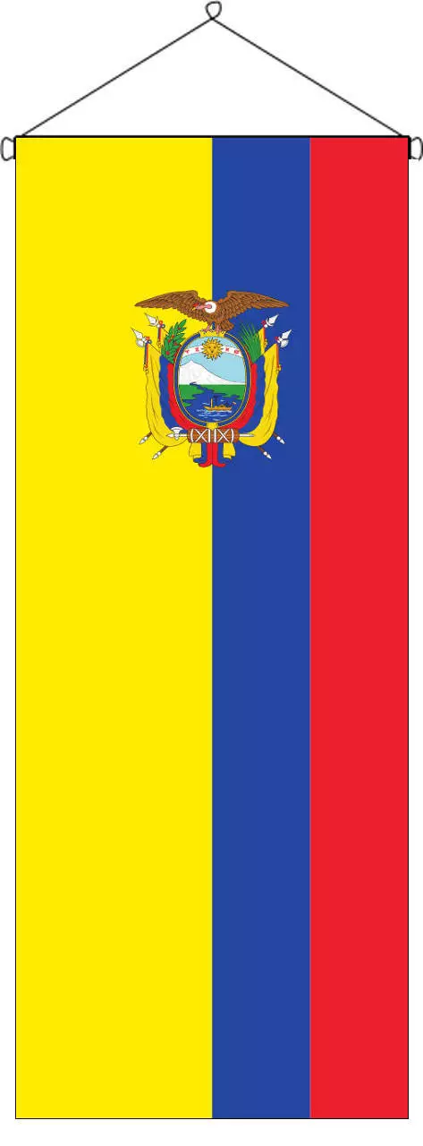 Flaggenbanner Ecuador mit Wappen