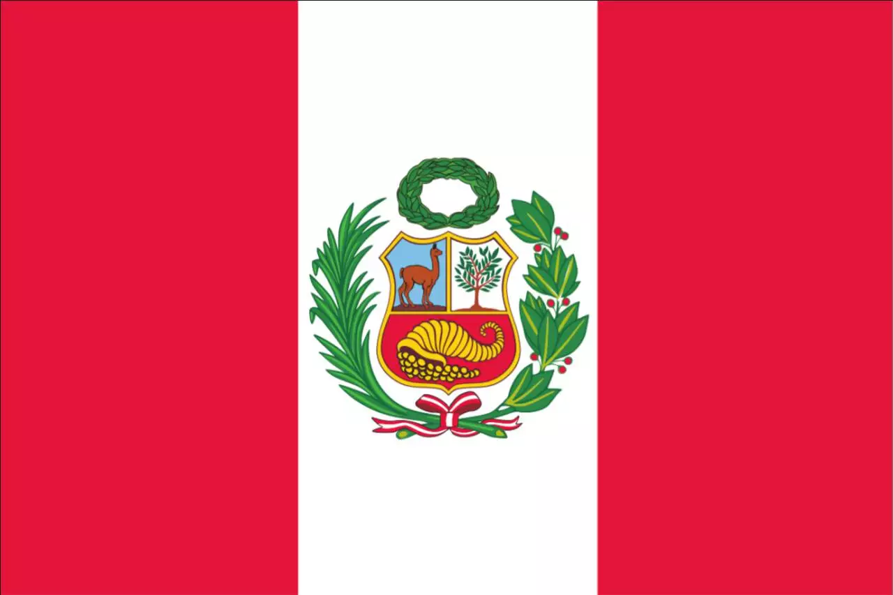 Flagge Peru mit Wappen