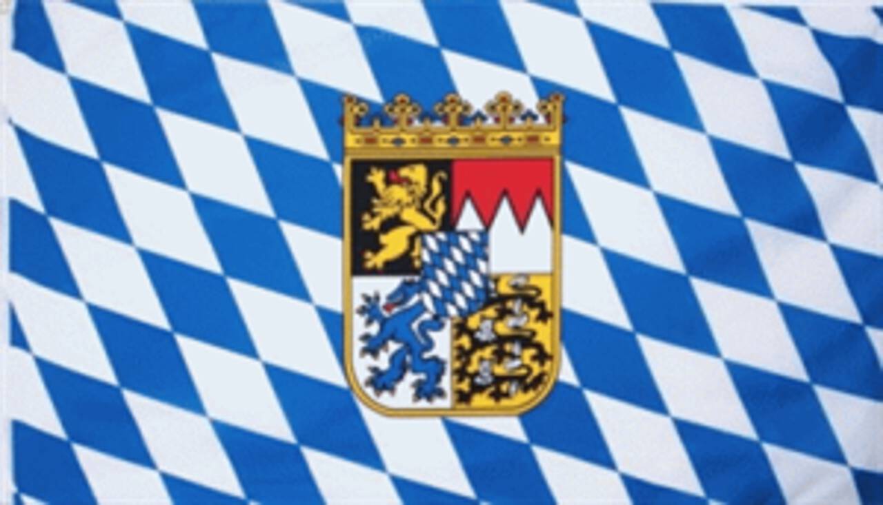 Flagge Bayern mit Wappen 80 g/m²