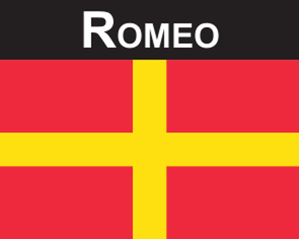 Flaggenaufkleber Romeo