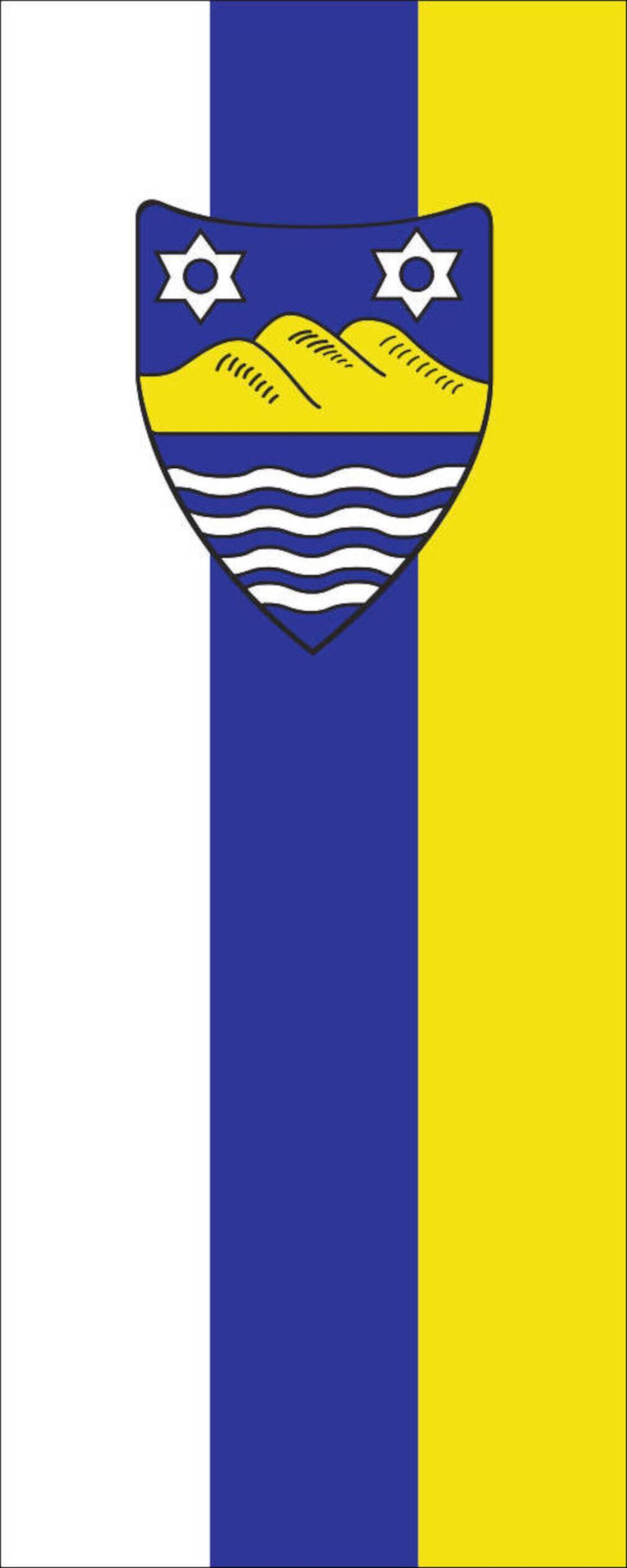 Flagge Juist mit Wappen