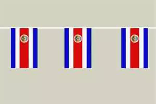 Flaggenkette Costa Rica mit Wappen