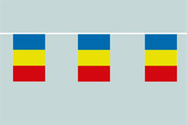 Flaggenkette Rumänien 6 m 8 Flaggen