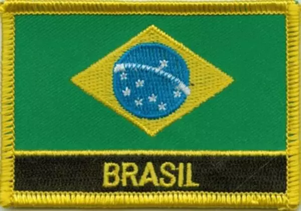 Flaggenaufnäher Brasilien mit Schrift