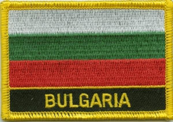 Flaggenaufnäher Bulgarien mit Schrift
