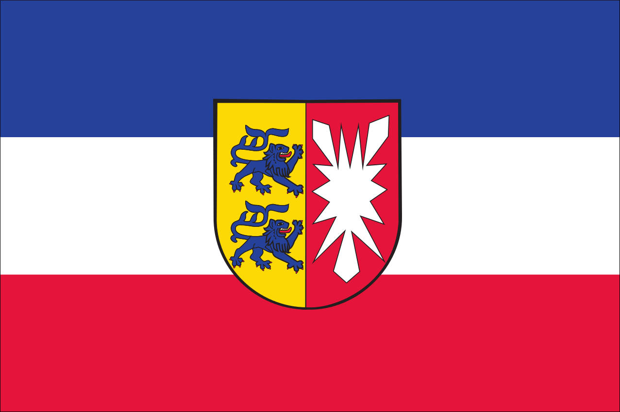 Flagge Schleswig-Holstein mit Wappen