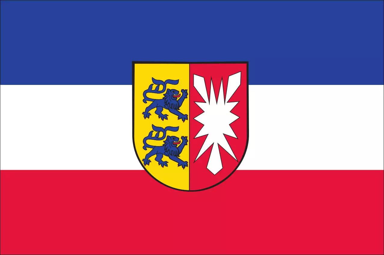 Flagge Schleswig-Holstein mit Wappen