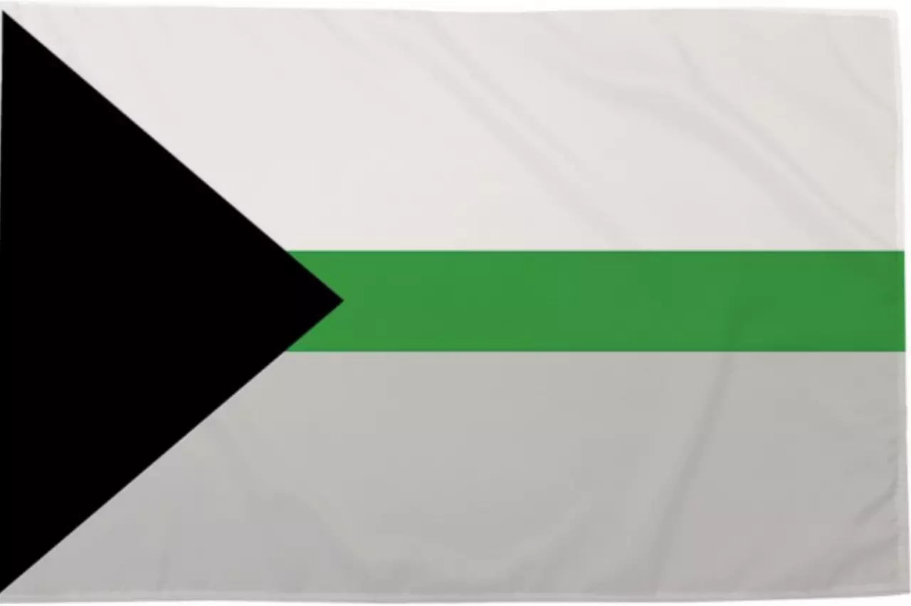 Die demiromantische Flagge, ein stolzes Symbol für Menschen, die sich als demiromantisch identifizieren, ein Ausdruck der Diversität und Identität.