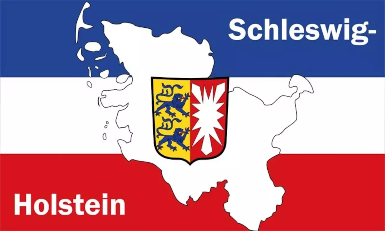 Schleswig-Holstein Landkarte Fahne
