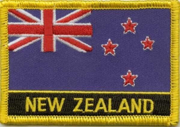 Flaggenaufnäher Neuseeland mit Schrift
