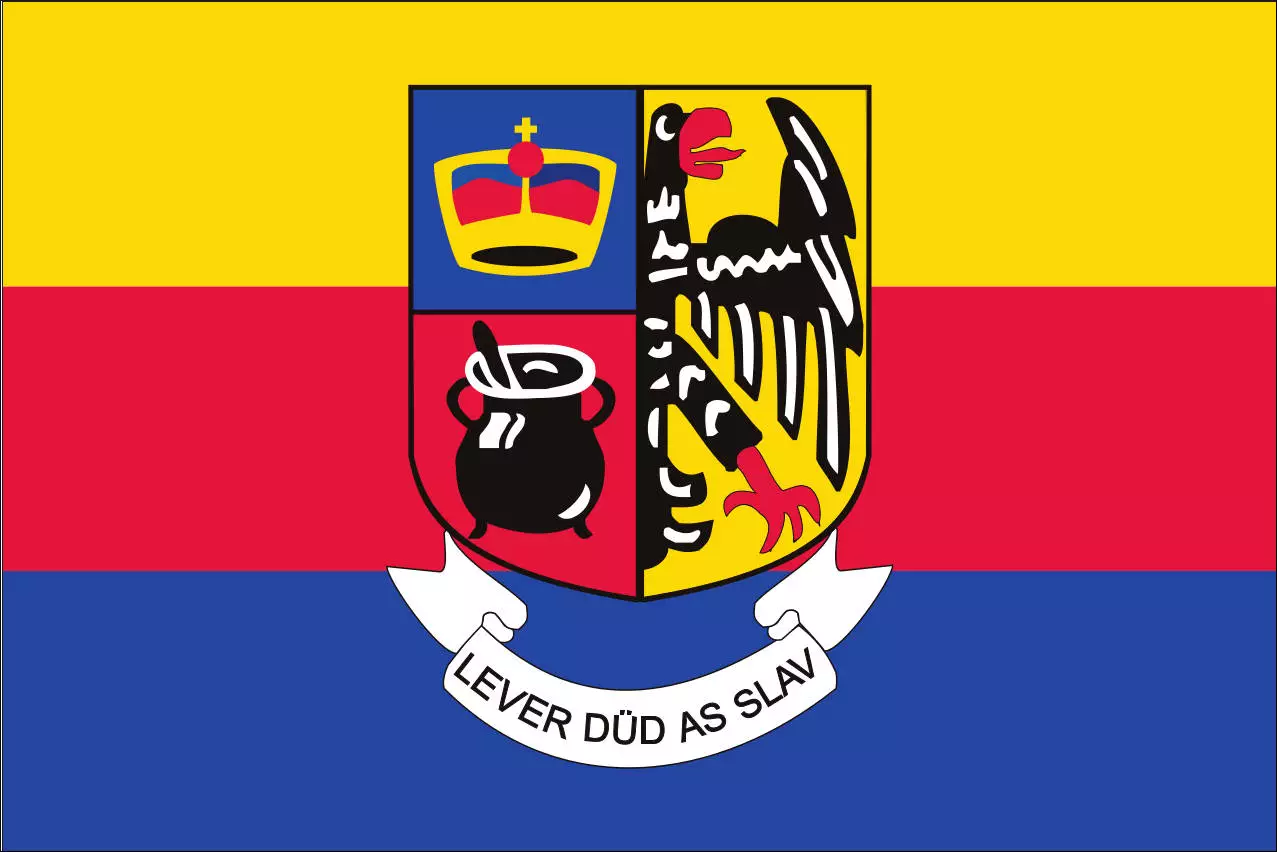 Flagge Nordfriesland mit Wappen