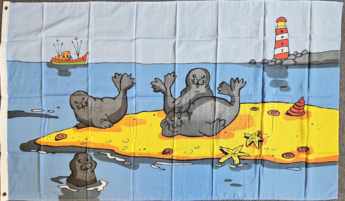 Flagge Seehunde auf Sandbank 80 g/m²