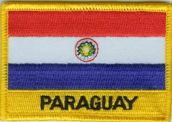 Flaggenaufnäher Paraguay mit Schrift