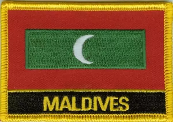 Flaggenaufnäher Malediven mit Schrift