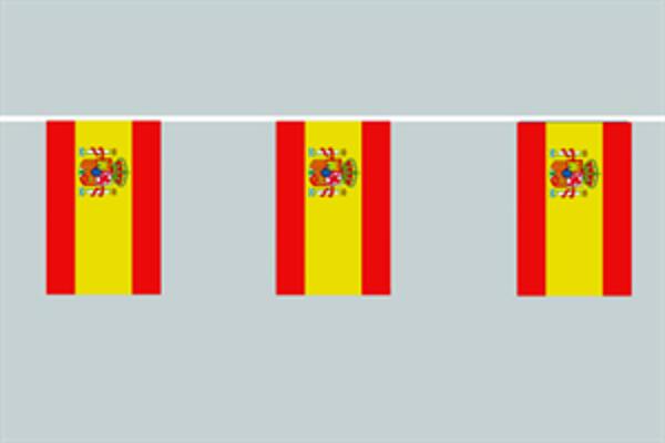 Flaggenkette Spanien mit Wappen 6 m 8 Flaggen