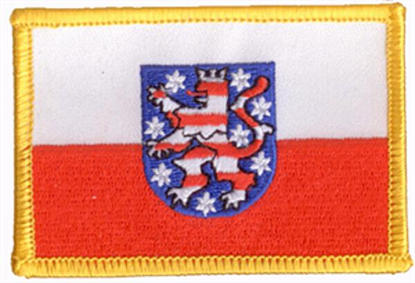 Flaggenaufnäher Thüringen mit Wappen