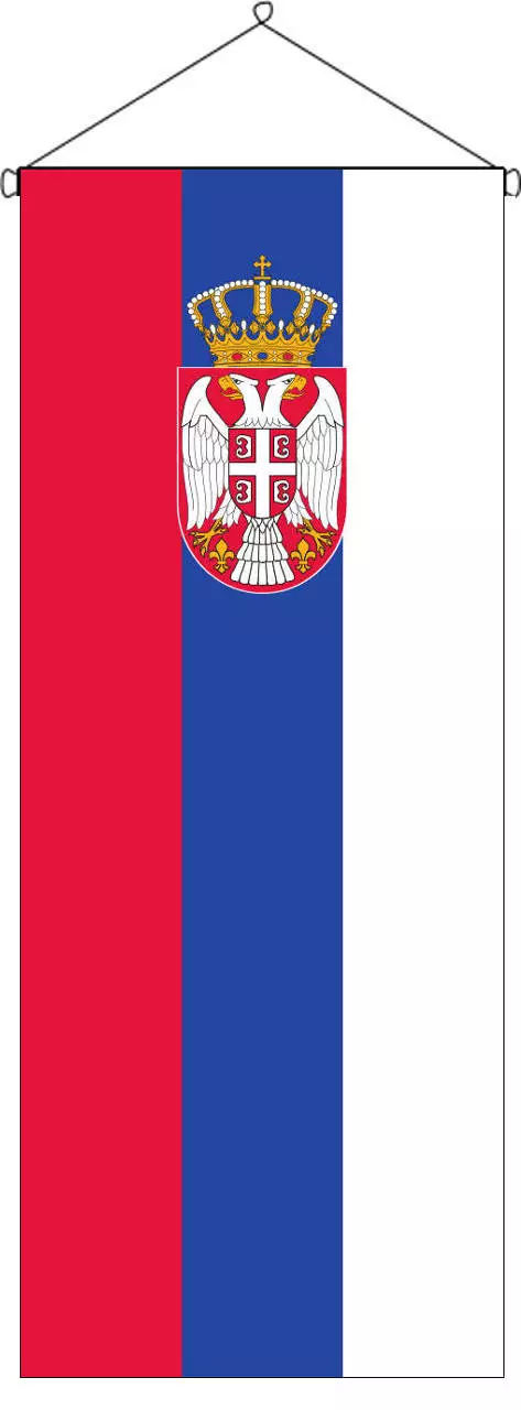 Flaggenbanner Serbien mit Wappen