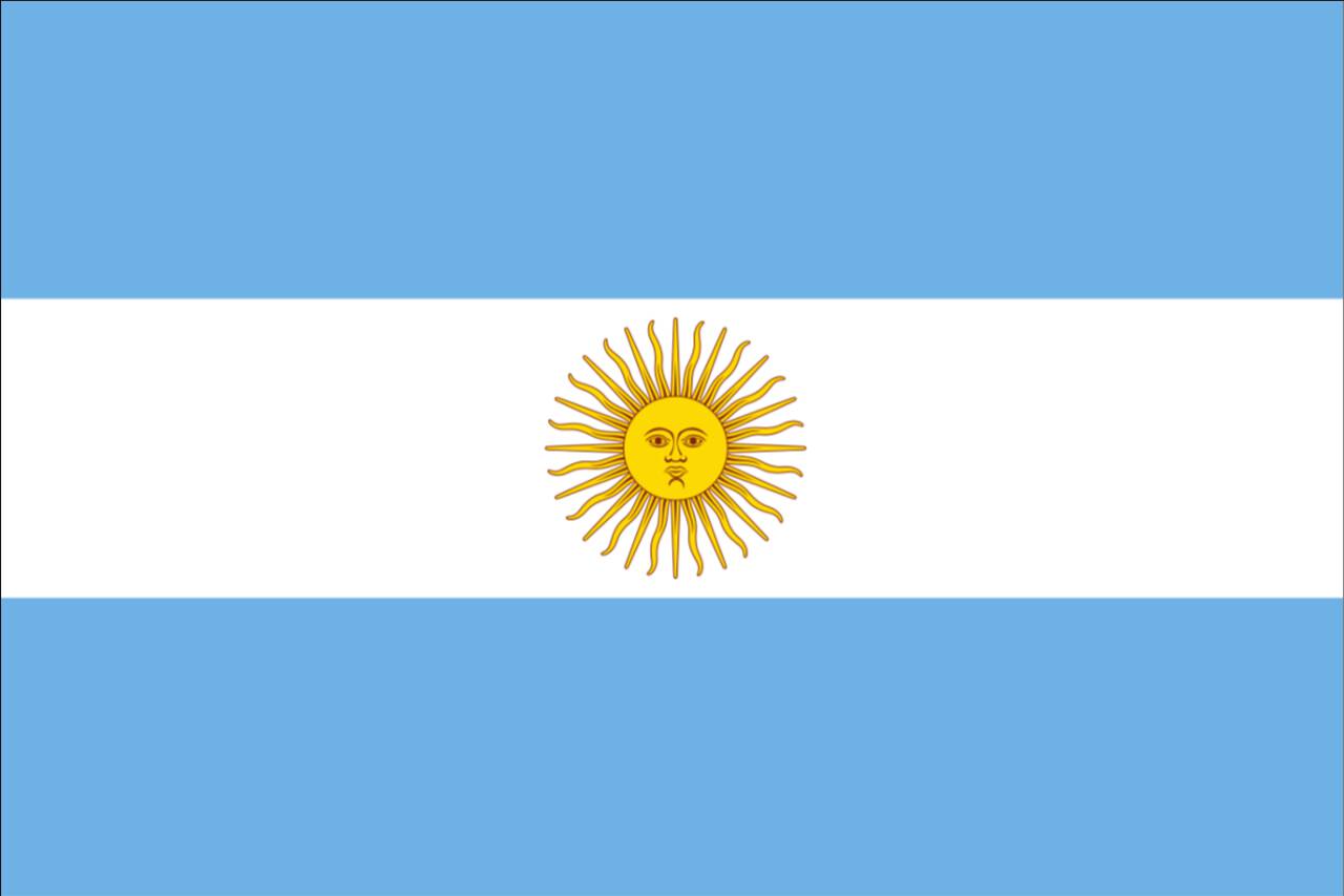 Flagge Argentinien mit Wappen 80 g/m²