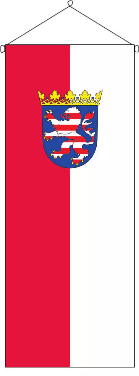Flaggenbanner Hessen mit Wappen