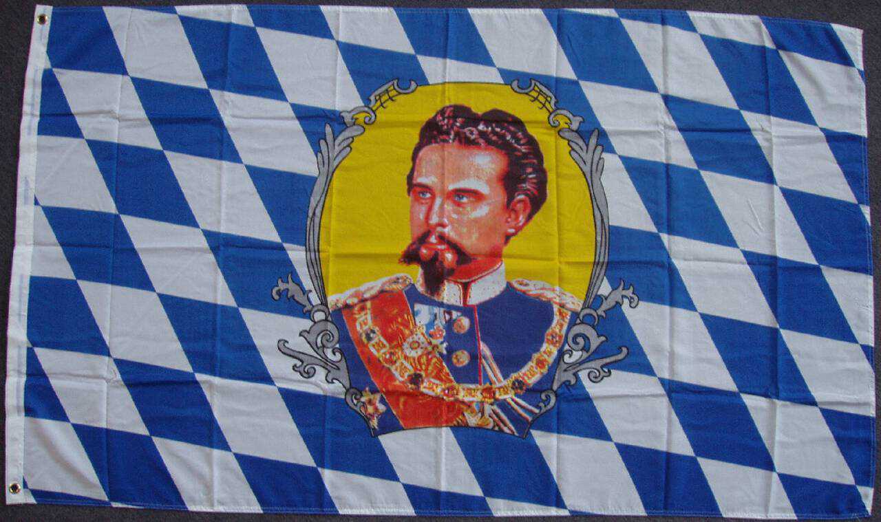 Flagge Bayern mit König Ludwig 80 g/m²