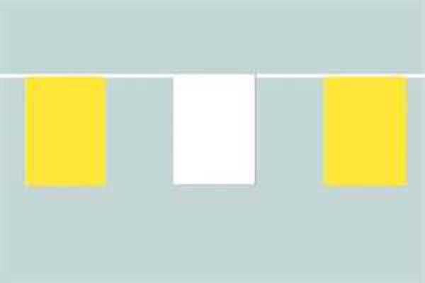 Flaggenkette Gelb Weiß im Wechsel