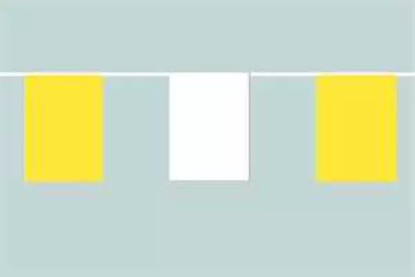 Flaggenkette Gelb Weiß im Wechsel