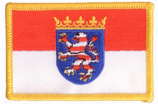 Flaggenaufnäher Hessen mit Wappen