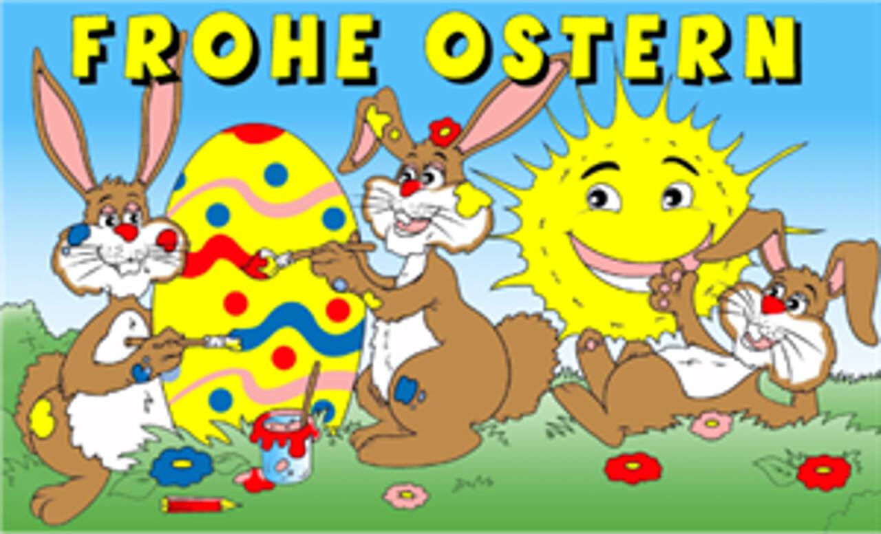 Flagge Frohe Ostern Sonne
